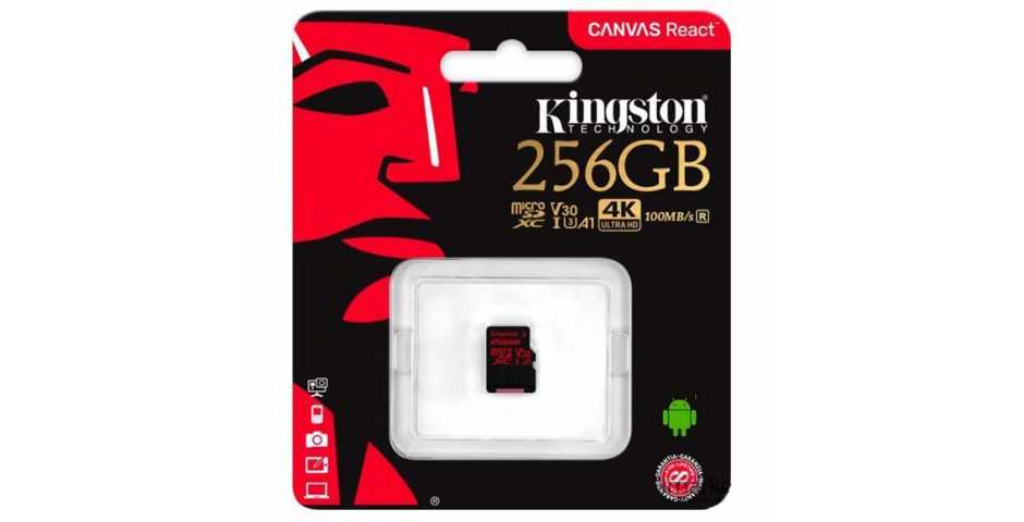 Карта памяти Kingston Canvas React microSDXC [256GB]
